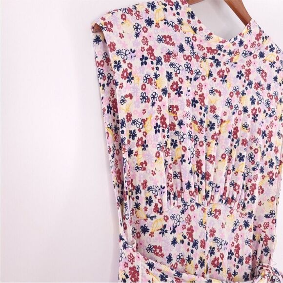 Free People NWT Vibe Check Wide Leg Jumpsuit Tea Ditsy Shell Combo Floral Small - Picture 9 of 11